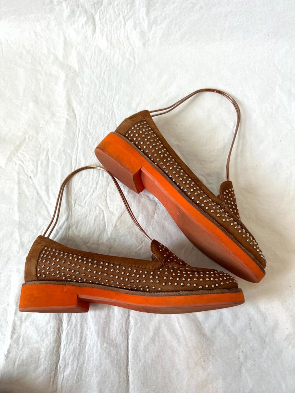 Jeffrey Campbell shoes Dorm size 8 womens   brown suede studded orange moc - Picture 7 of 14